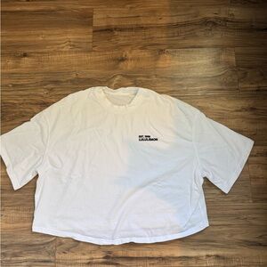 Lululemon Brushed Heavyweight Cotton Cropped Crew T-Shirt Size L